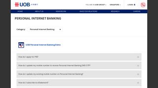 UOB : Personal Internet Banking FAQs
