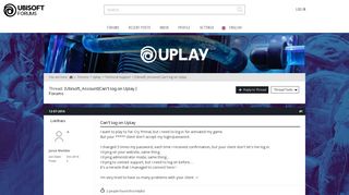 Can't log on Uplay - Ubisoft Forums