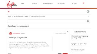 Can't login to my account! - Virgin Mobile Community