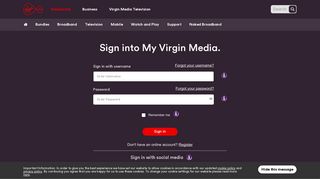 Sign into My Virgin Media.