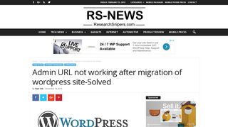 Admin URL not working after migration of wordpress site-Solved – RS ...