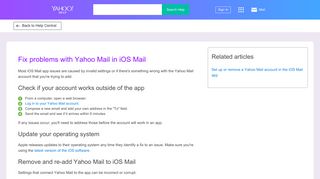 Fix problems with Yahoo Mail in iOS Mail | Yahoo Help - SLN3702