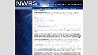 Terms & Conditions - Nation-Wide Repair Service, Inc. (NWRS)