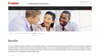 Career Benefits | Canon Medical Systems Corporation