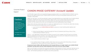 CANON iMAGE GATEWAY Account Update - Canon Europe