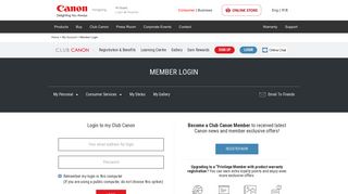 Member Login - [Canon Hongkong Company Limited]