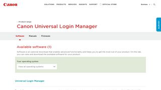 Universal Login Manager - Support - Download drivers ... - Canon