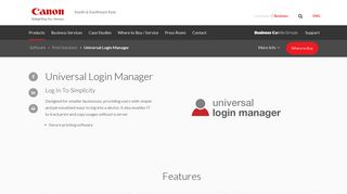 Print Solutions - Universal Login Manager - Canon South ...