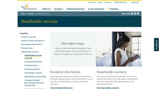 Shareholder services | Sun Life Financial