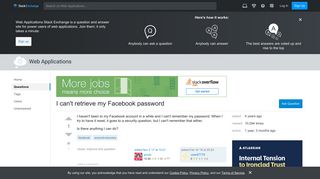 account recovery - I can't retrieve my Facebook password - Web ...