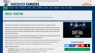 Digital Ticketing | Vancouver Canucks - NHL.com