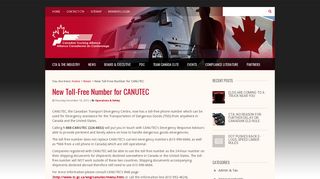 New Toll-Free Number for CANUTEC - Canadian Trucking Alliance