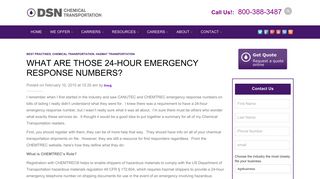 What are those 24-Hour Emergency Response Numbers? - Bulk ...