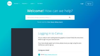 Logging in to Canva - Canva Help Center - Canva Support