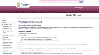 Virtual Learning Environment - My.Anglia Homepage - Anglia Ruskin ...