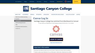 Canvas Log In - Santiago Canyon College