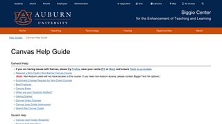 Auburn University - Biggio Center - Canvas Help Guide