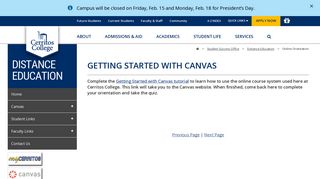 Cerritos College - Getting Started with Canvas