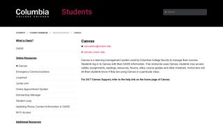 Canvas - Students - Columbia College Chicago