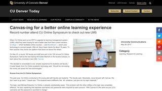Canvas-ing for a better online learning experience - CU Denver Today