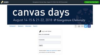 Georgetown Canvas Days: August 14-15 & 21-22, 2018: Log In
