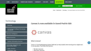 Technology / Canvas: Online and Blended Learning - Grand Prairie ISD