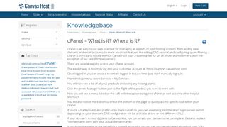 cPanel - What is it? Where is it? - Knowledgebase - Canvas Host