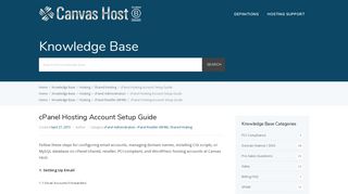 cPanel Hosting Account Setup Guide – kb.canvashost.com
