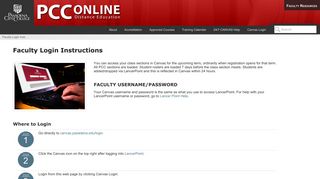 Faculty Login Instructions - Online Courses - Pasadena City College