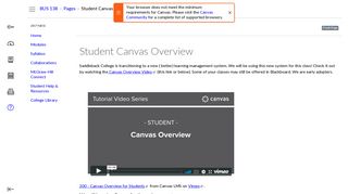 Student Canvas Overview - Saddleback College