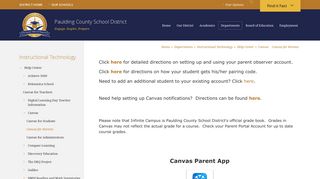Instructional Technology / Canvas for Parents - Paulding County Schools