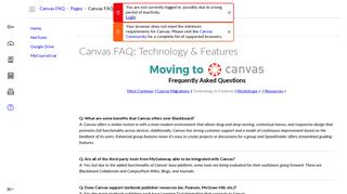 Canvas FAQ: Technology & Features: DEV-Canvas-FAQ - Dashboard