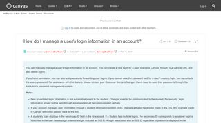 How do I manage a user's login information in a... | Canvas LMS ...