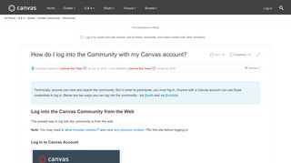 How do I log into the Community with my Canvas ... | Canvas LMS ...