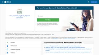 Canyon Community Bank, National Association: Login, Bill Pay ... - Doxo