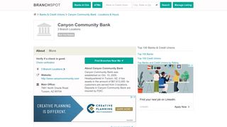 Canyon Community Bank - 3 Locations, Hours, Phone Numbers …