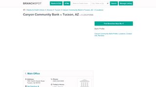 Canyon Community Bank - Tucson, AZ (3 Branch Locations)