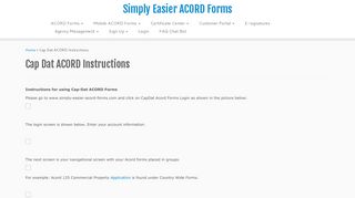 Cap Dat ACORD Instructions – Simply Easier ACORD Forms