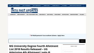 MG University Degree Fourth Allotment List 2018 Results Released ...