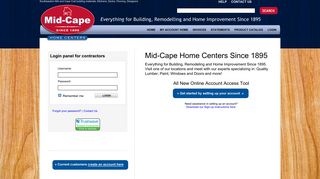 MidCape : Main Site : Login - Mid Cape Home Centers