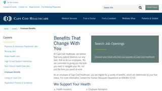 Benefits - Cape Cod Healthcare - Cape Cod, MA