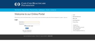 User Login - Cape Cod Healthcare Foundation, Inc