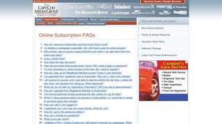Online Subscription FAQs - Cape Cod Media Group