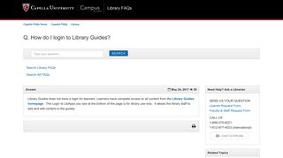 How do I login to Library Guides? - Capella FAQs