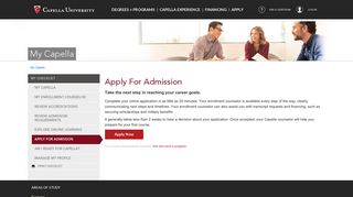 My Capella: Apply for Admission - Capella University