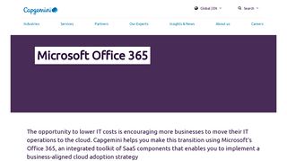 Microsoft Office 365 – Capgemini Worldwide