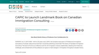 CAPIC to Launch Landmark Book on Canadian Immigration Consulting