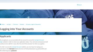 Logging into Your Accounts - Capilano University