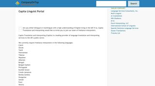 Capita Linguist Portal | CompanyOnTop