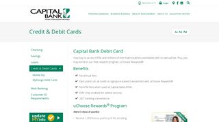 Credit & Debit Cards | Capital Bank